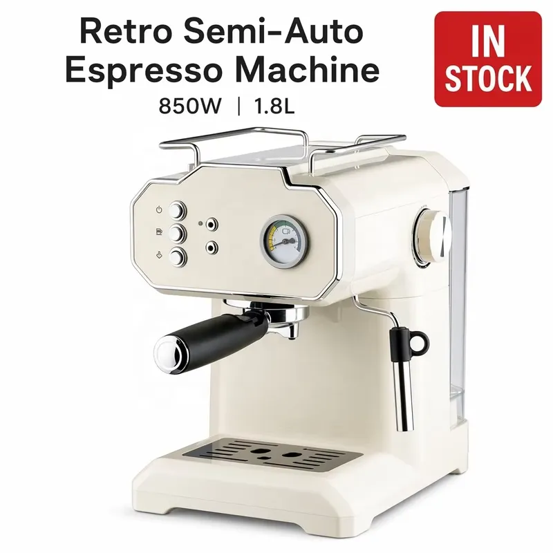 Pressure Gauge Espresso - Mesin Espresso Semi Otomatis Retro 850W