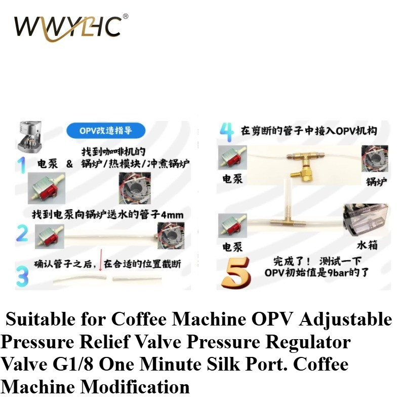 Pressure Gauge Espresso - Cocok untuk Katup Pengatur Tekanan yang